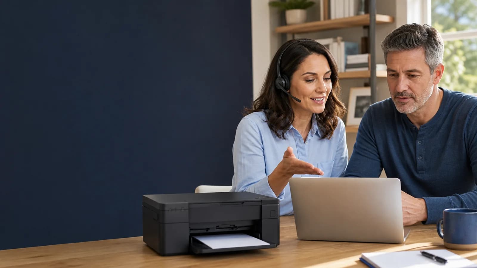 Printer setup and troubleshooting workspace